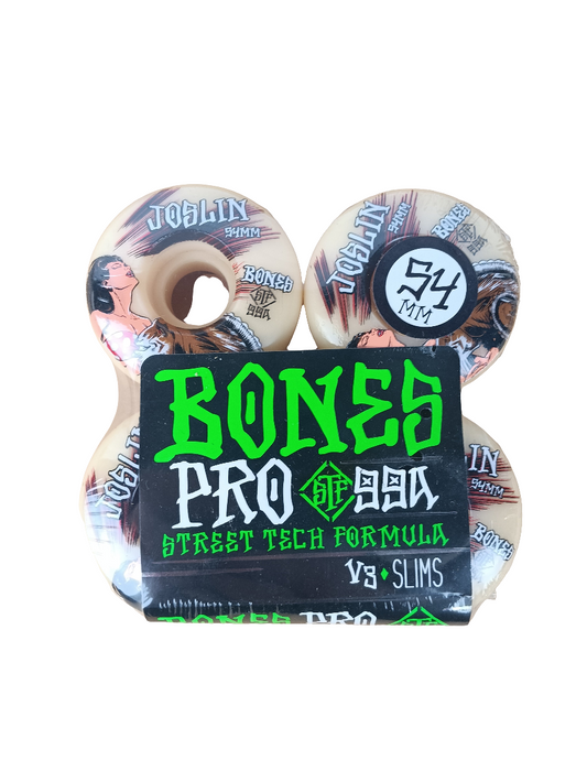 Bones Chris Joslin Goat Woman White Brown Pro Street Tech Formula STF V3 Slims Size 54MM 99A Durometer Vintage NOS Wheels