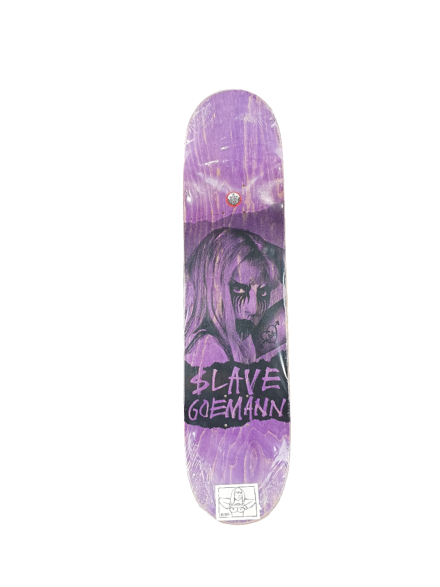 Slave Jon Goemann I Got A New Tattoo On Spring Break Woodgrain Tan Black White Size 8.0 Vintage NOS Deck