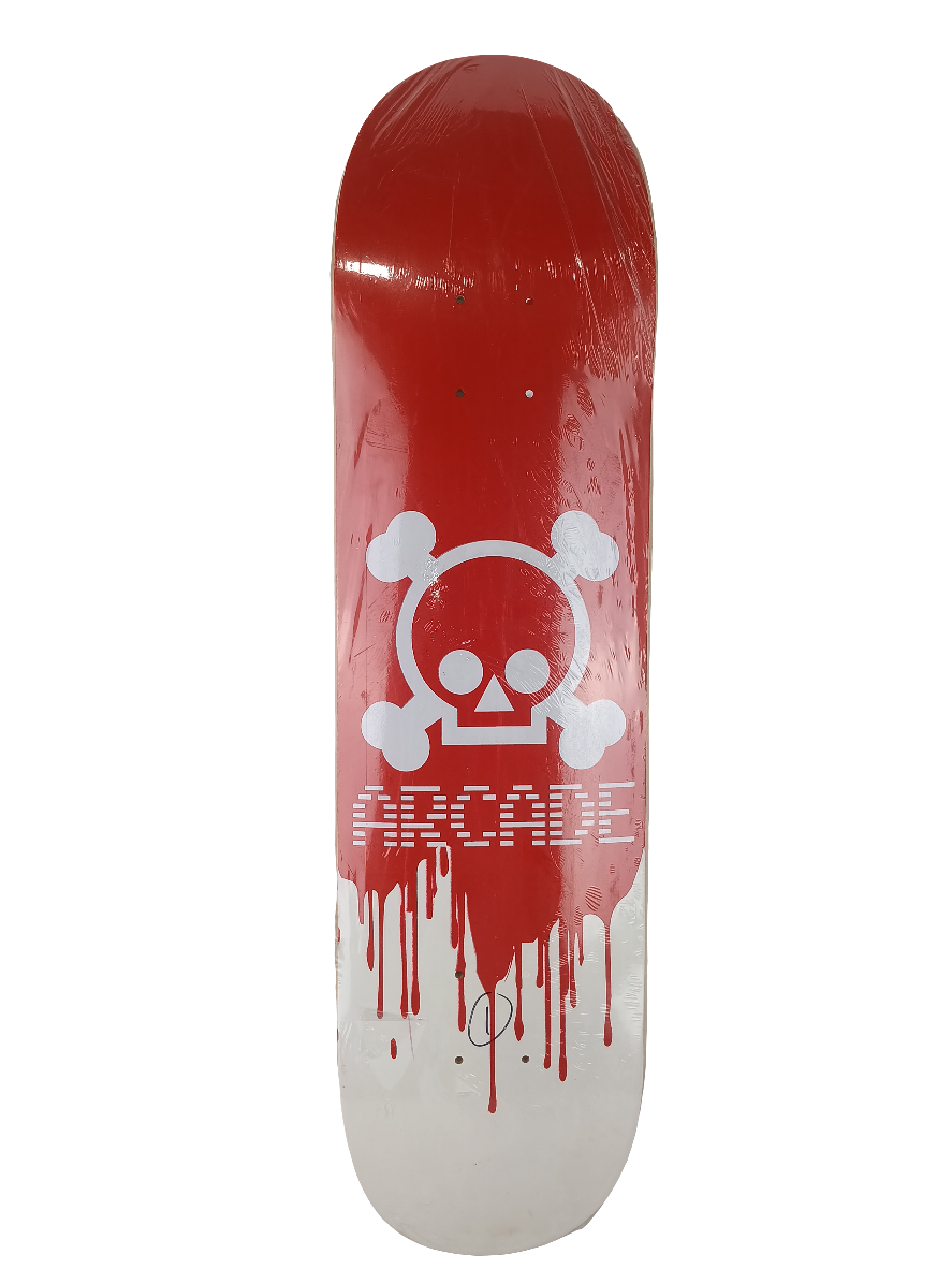 Arcade Skateboards Skull Bones Red White 7.75" Vintage NOS Deck