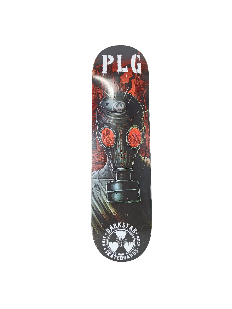 Darkstar PLG Gas Mask Graphic Black Red White Size 8.38 Skateboard Deck