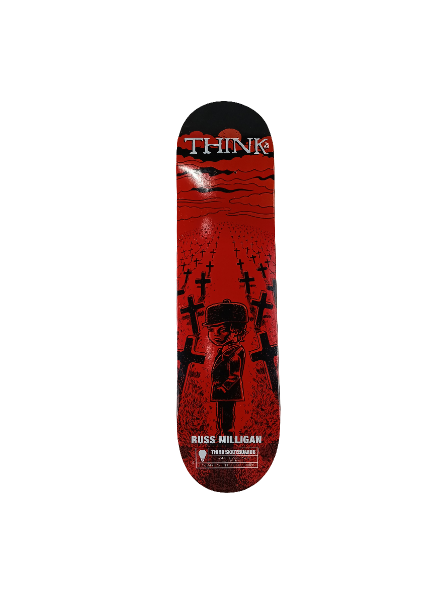 Think Russ Milligan Graveyard Black Red White Size 8.0 Vintage NOS Deck