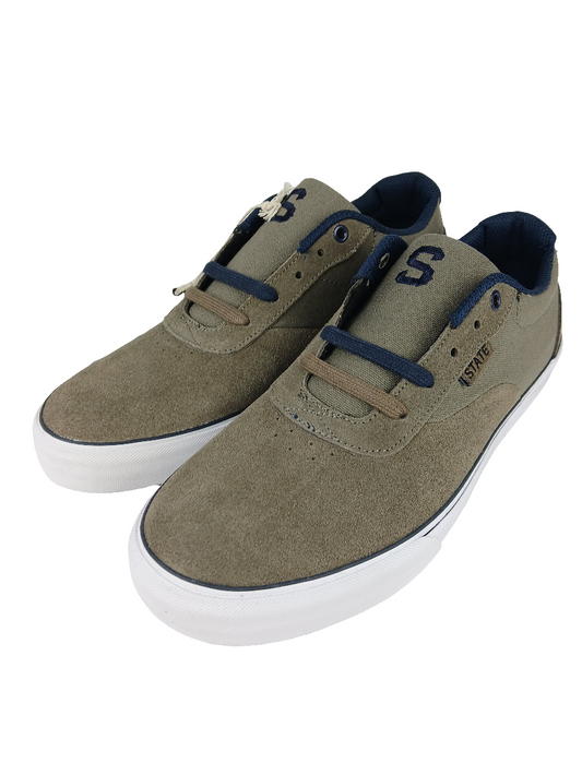 State Footwear Madison Walnut Navy Suede US Mens Size 8 Shoes