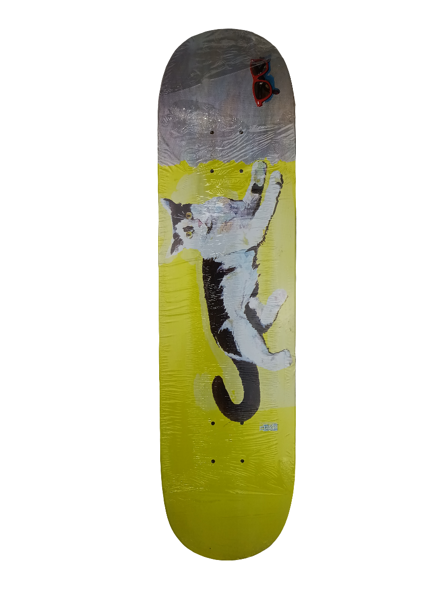 Telegraph Cat With Shades Graphic Yellow Multi Color Size 7.9 Skateboard Deck