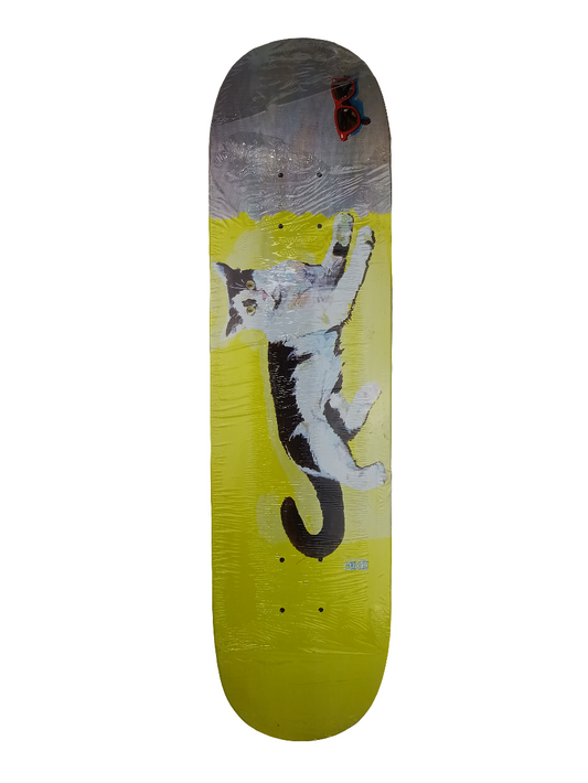 Telegraph Cat With Shades Graphic Yellow Multi Color Size 7.9 Skateboard Deck