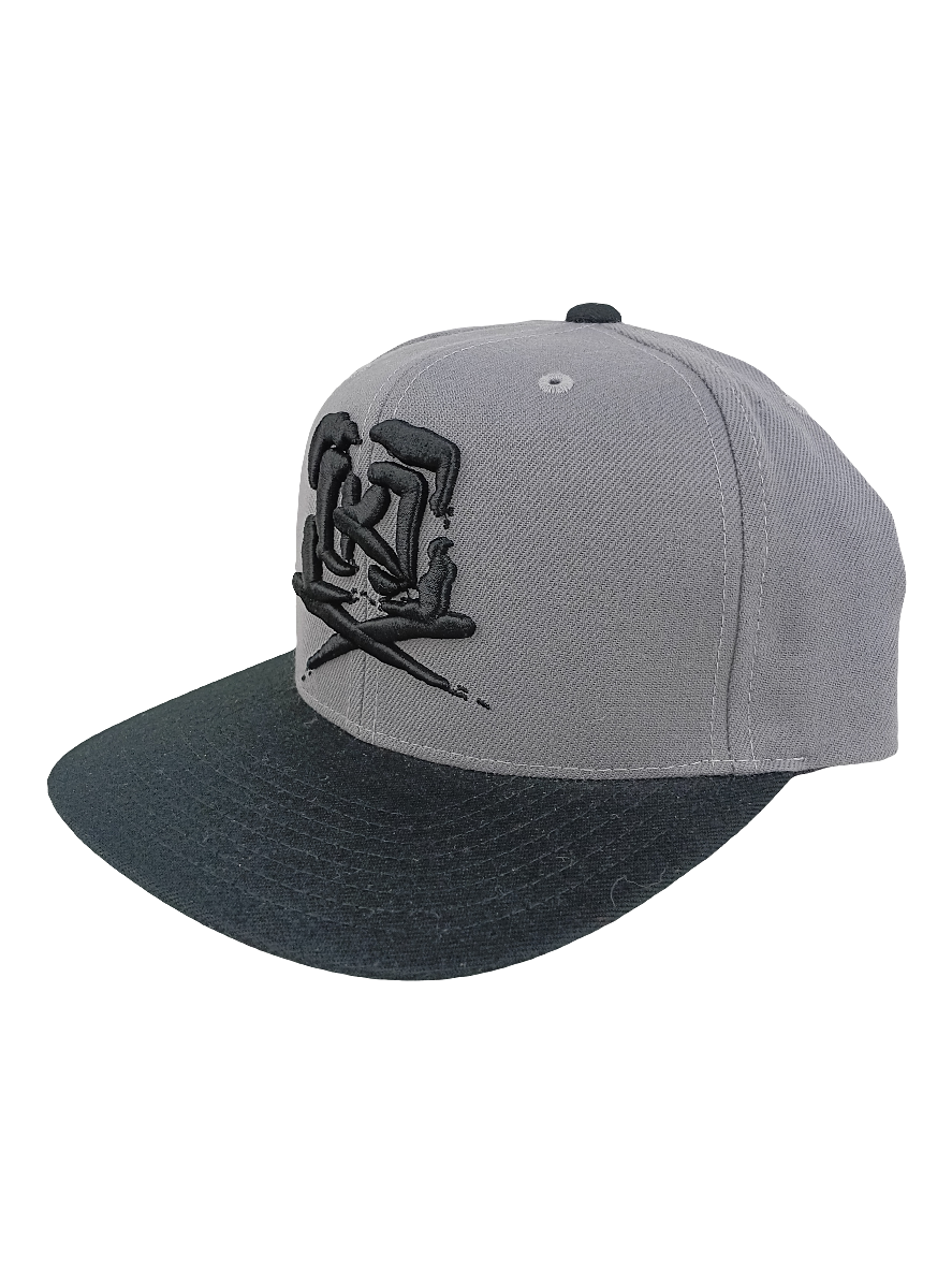 Krew [K] Logo BLack Grey Snapback Vintage Starter Hat