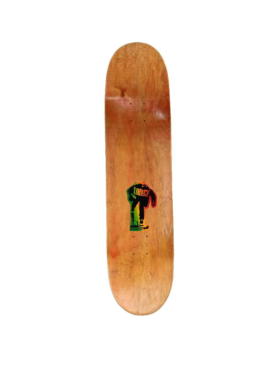 Pocket Pistols Chuck Treece McRad Rasta Colors Size 8.25 Skateboard Deck