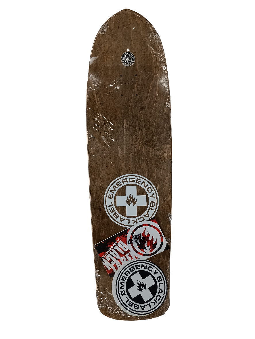 Black Label Duane Peters Emergency Warhawk Graphic Multi Color 9.25" Shaped Skateboard Deck 2007