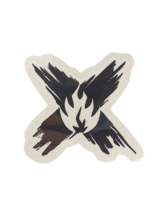 Black Label X Flame Clear Black White Flame Size 4.2 X 4.2 Inch Vintage NOS Sticker