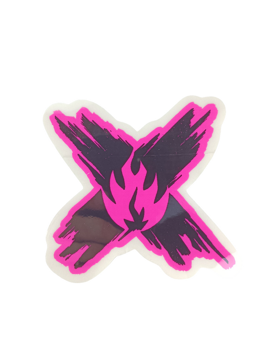Black Label X Flame Clear Black Pink Flame Size 4.2 X 4.2 Inch Vintage NOS Sticker
