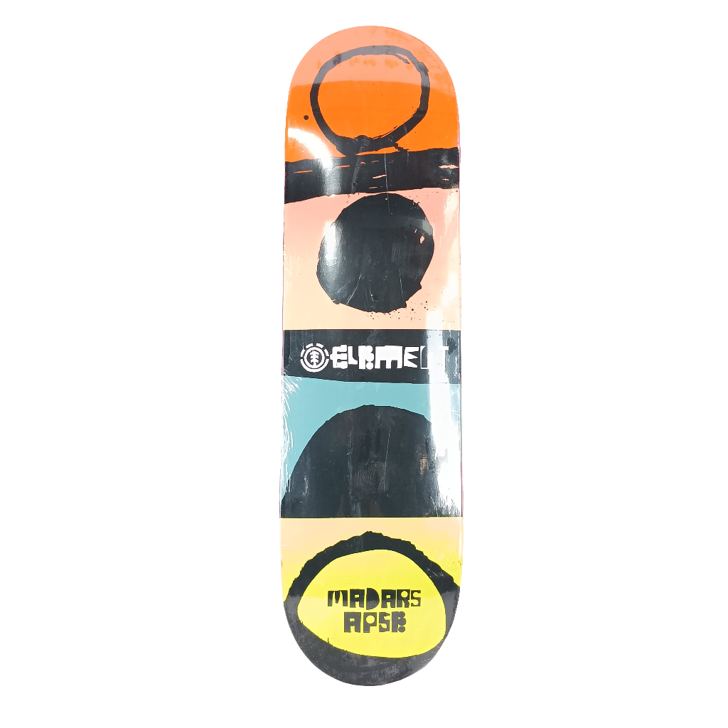 Element Madars Apse Circles Black Orange Yellow Size 8.38" X 32.25" Skateboard Deck