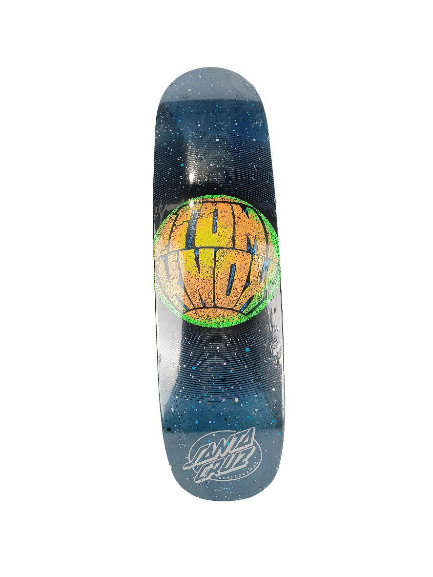 Santa Cruz Tom Knox Planet Orange Blue Green Size 9.0 Shaped Vintage NOS Deck