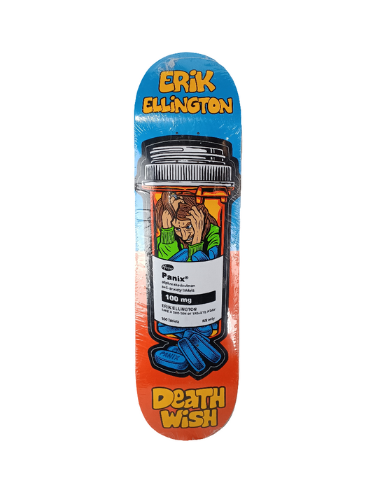 Deathwish Erik Ellington Crazy Consumers Orange Yellow Blue Size 8.5 Vintage NOS Deck