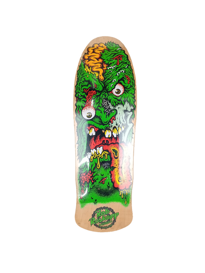 Santa Cruz Rob Roskopp Face 2 Natural Woodgrain Green Red Size 9.9" X 30.8" Vintage Reissue Deck