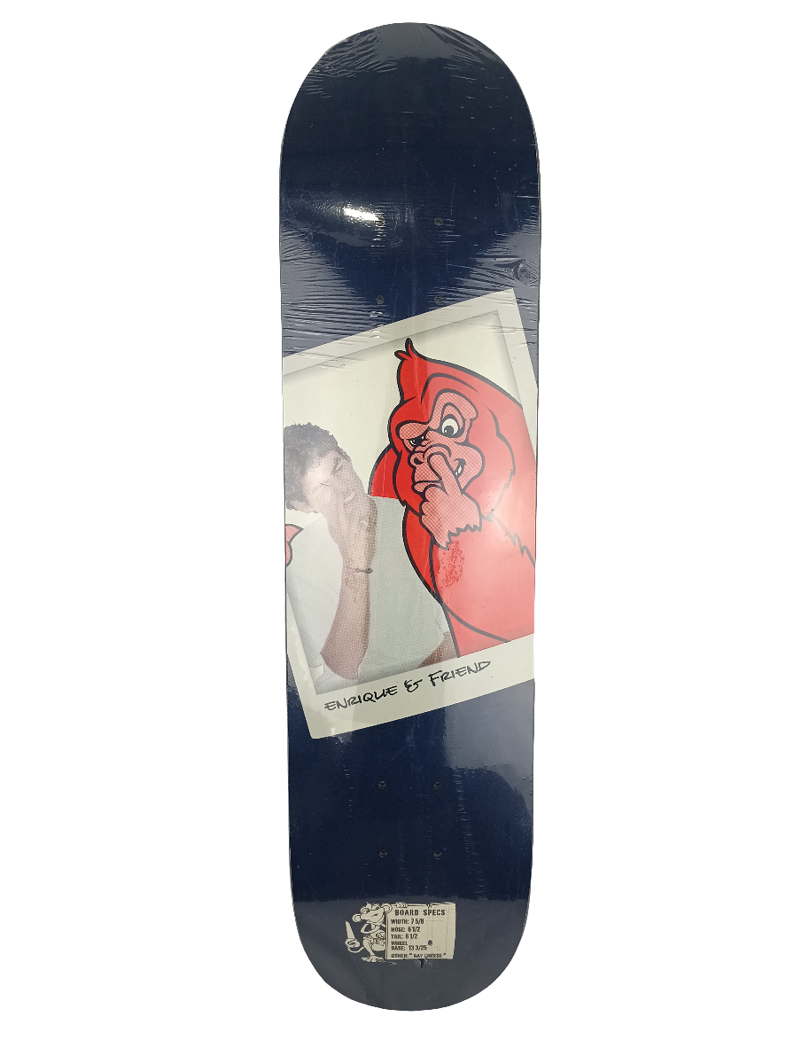 Monkey Stix Enrique Lorenzo Enrique and Friend Graphic Blue Red White Size 7.5 Skateboard Deck