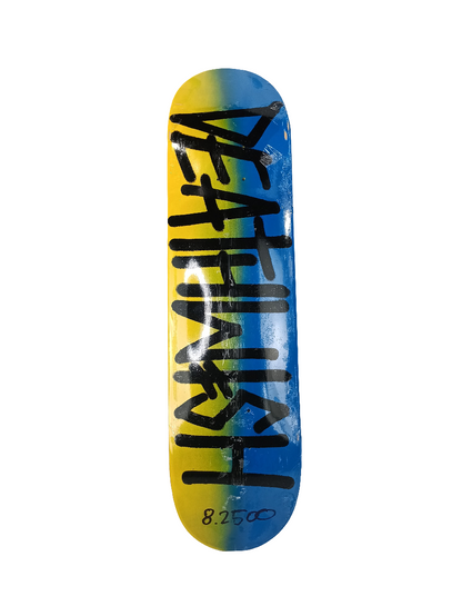 Deathwish Team Spray Yellow Blue Black Size 8.25 Skateboard Deck