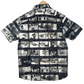 Huf EMB Short Sleeve Woven Black White Medium T-shirt