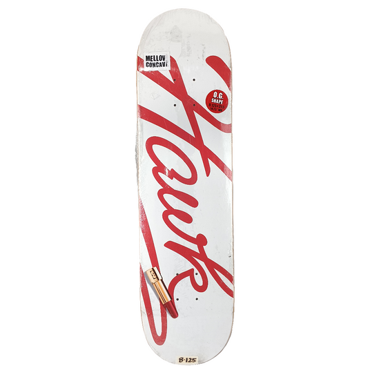 Baker Riley Hawk Hotline Lipstick White Red Size 8.125" Vintage NOS Deck