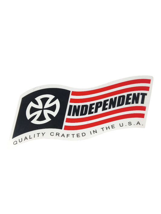 Independent Quality Crafted In The U.S.A. Flag Red White Black 6" X 2.5" Vintage NOS Sticker