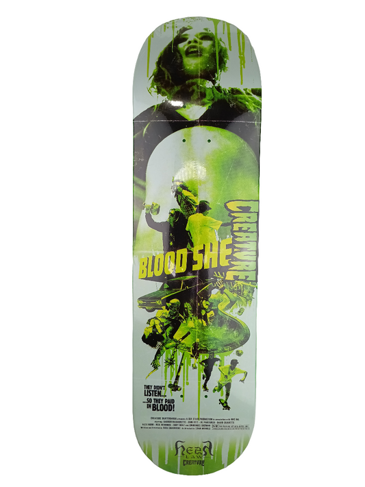 Creature Bloodshed Graphic White Black Green Size 8.4 Skateboard Deck