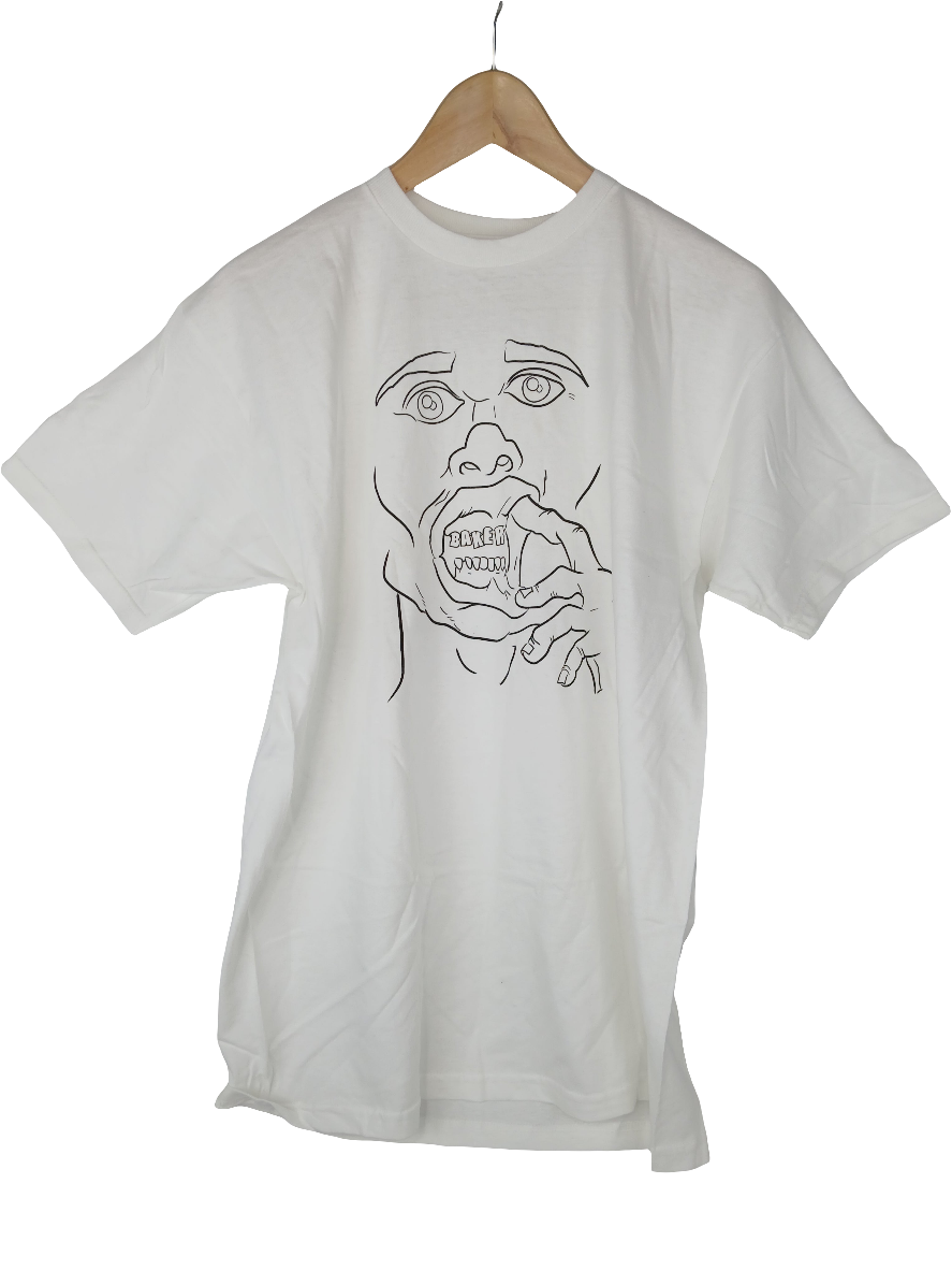 Baker Baker Teeth Graphic White Black Mens Size Medium S/s Shirt