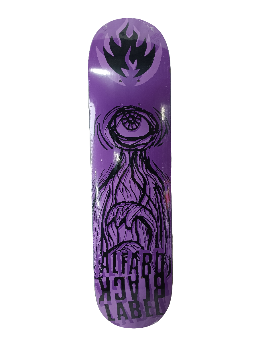 Black label Adam Alfaro Graphic Purple Black Size 7.75 Skateboard Deck