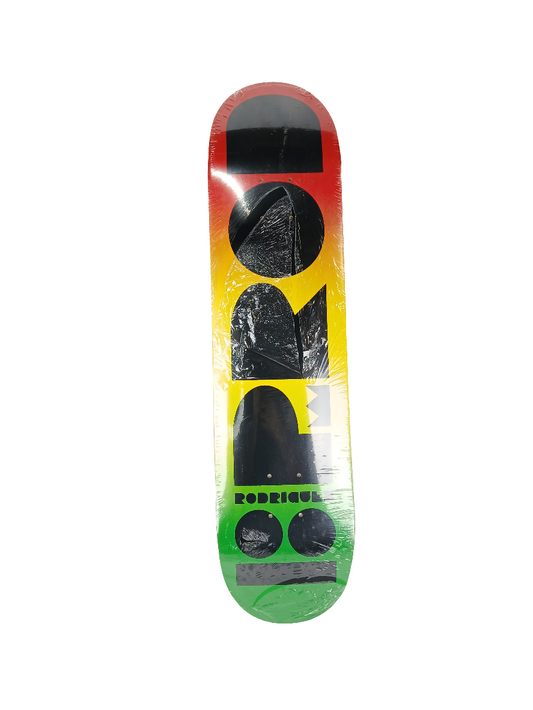 Plan-B Paul Rodriguez Rasta Colorway With Black Letters Size 7.75" Vintage NOS Deck