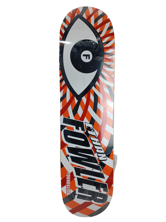 Foundation Ethan Fowler All Seeing Eye Black White Orange Size 7.5" Vintage NOS Deck