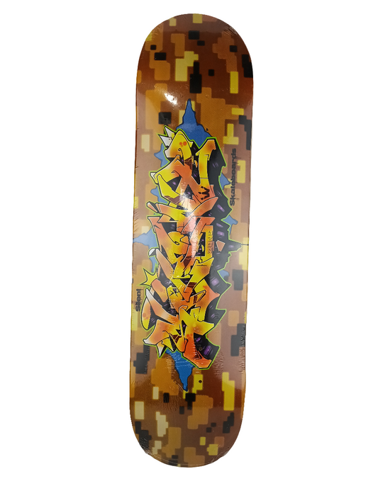 Silent Skateboards Graffiti Logo Gold Yellow Blue Multicolor 7.70" Deck