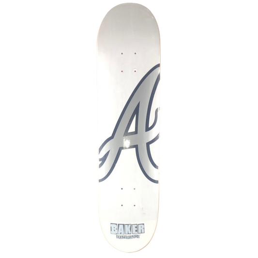 Baker Andrew Reynolds 'A' White/Silver/Black 8" Skateboard Deck dp