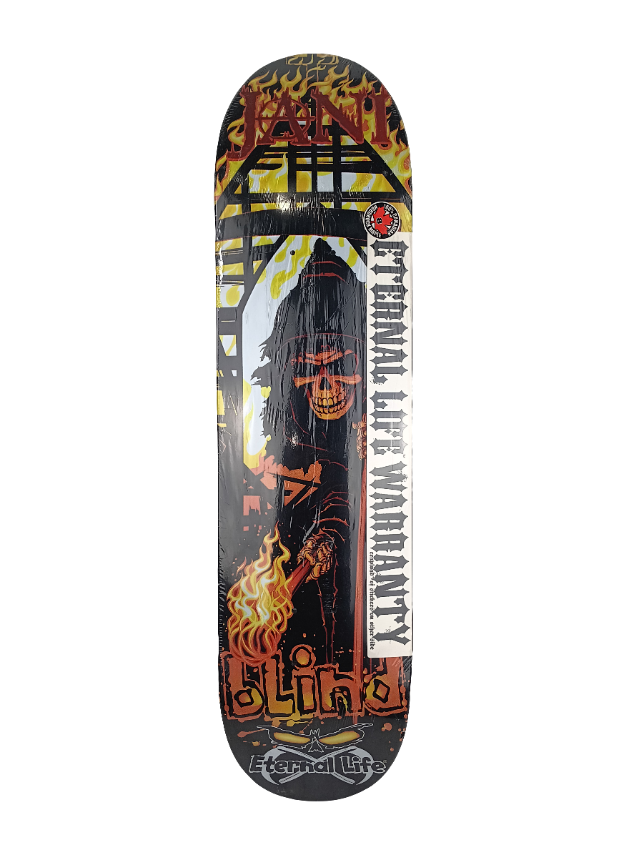 Blind Jani Latiala Eternal Life Fire Black White Orange 8.0" Vintage NOS Deck