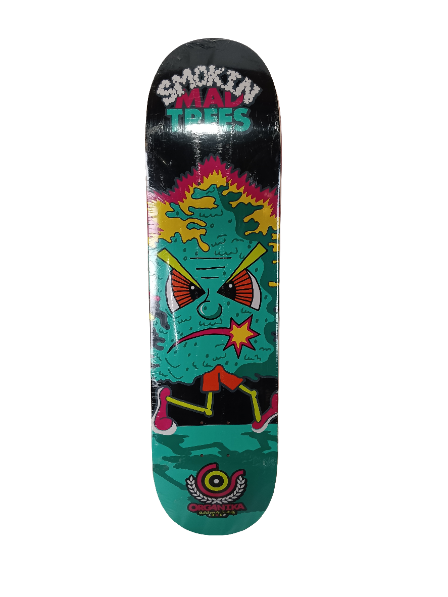 Organika Smokin' Mad Trees Graphic Pink Multi Color Size 8.0" Skateboard Deck