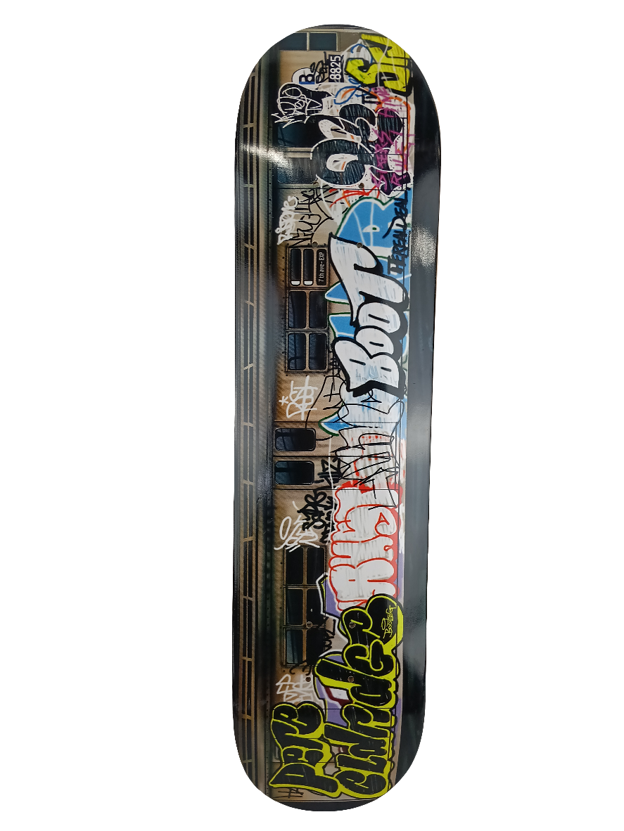 Bootleg Pete Eldridge Subway Graffiti Graphic Black Multi Color Size 7.625" Skateboard Deck