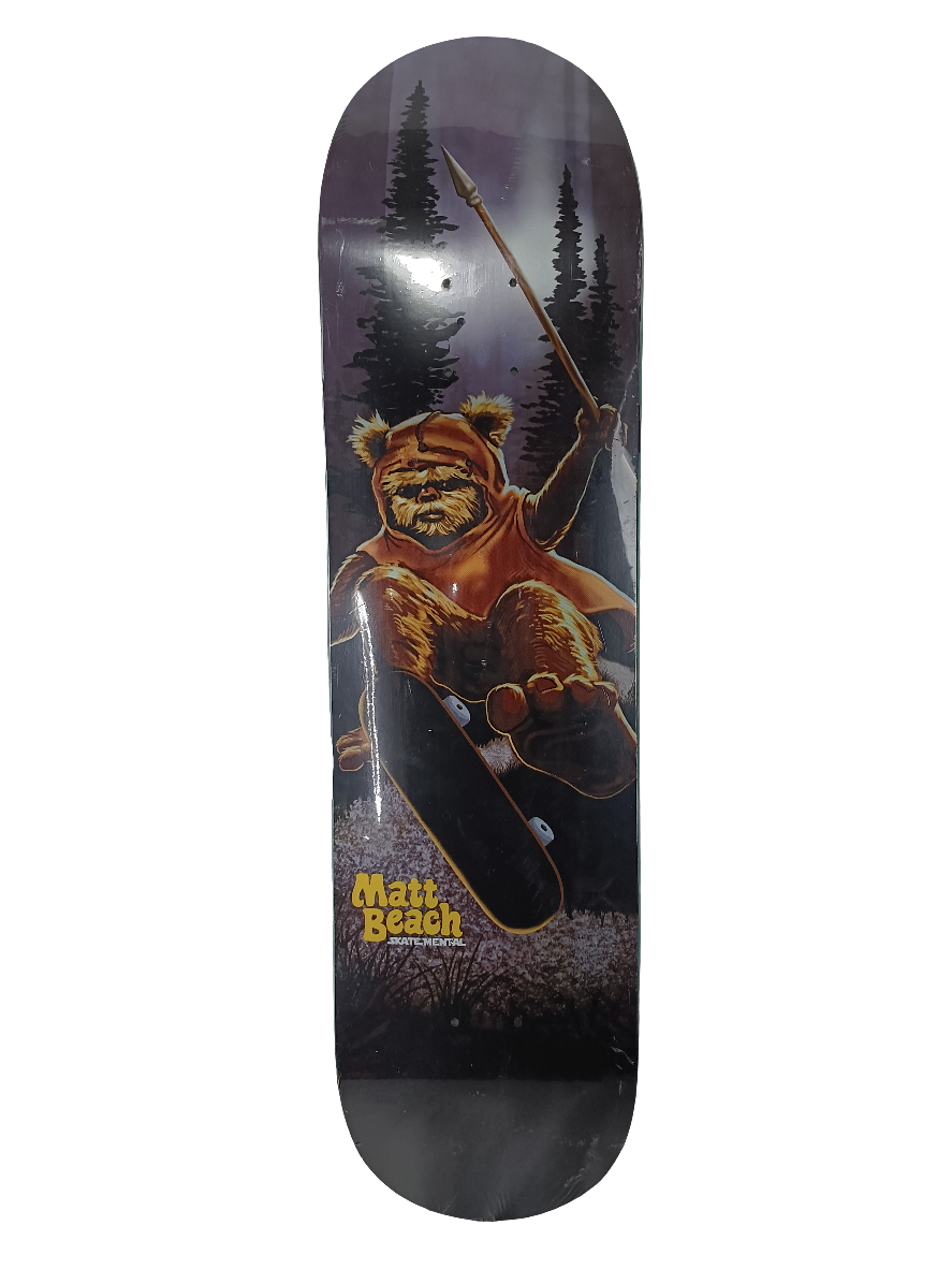 Skate Mental Matt Beach Ewok Graphic Black Grey Multi Color Size 8 Skateboard Deck