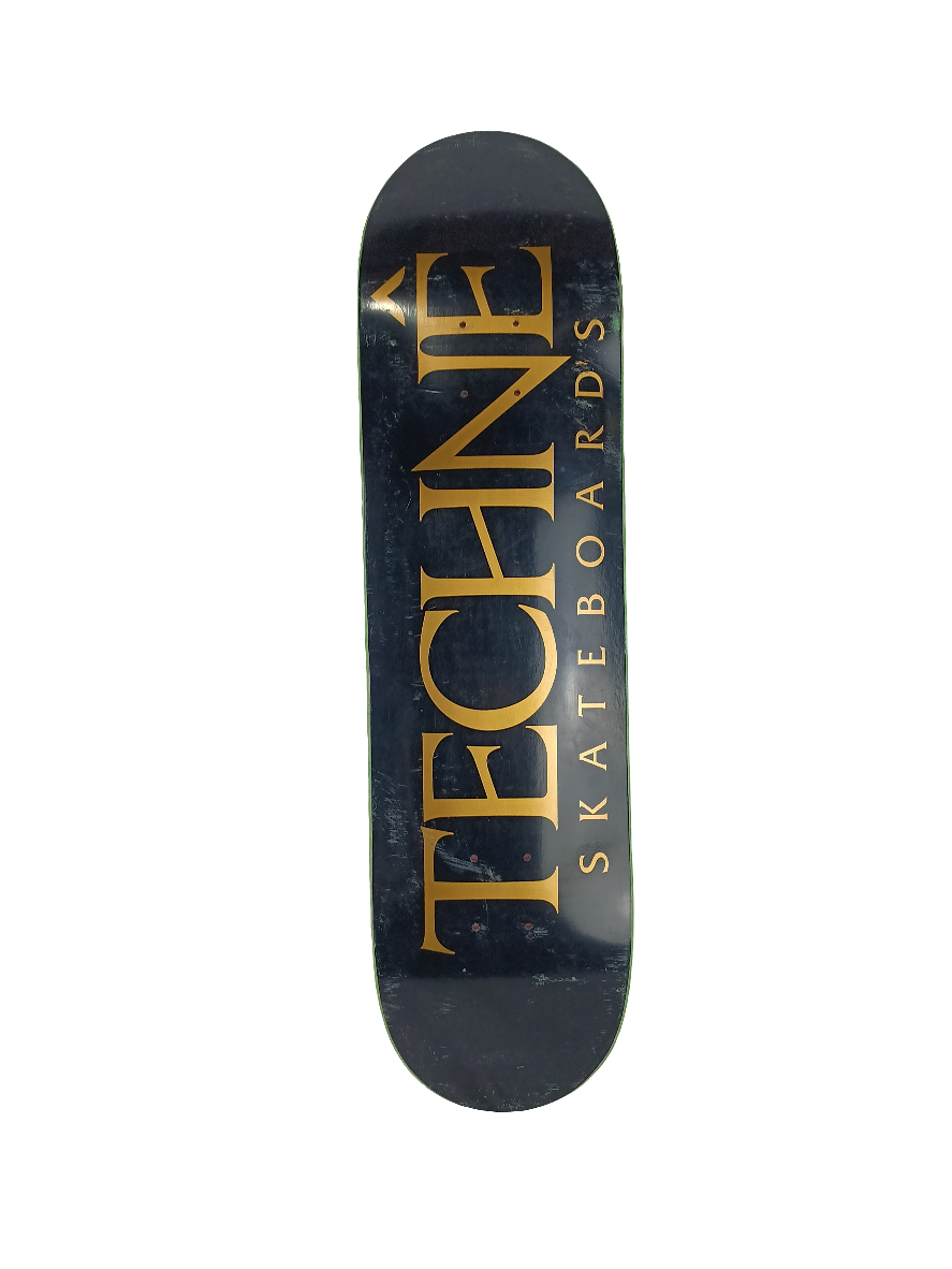 Techne Team Graphic Black Gold Size 8.25 Skateboard Deck