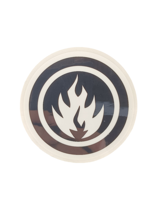 Black Label OG Flame Logo Clear Black Size 3.3 X 3.3 Inch Vintage NOS Circle Sticker