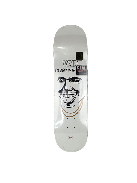 Real Ishod Wair Smile Happy Graphic Sparkle White Black Gold Size 8.25 Skateboard Deck