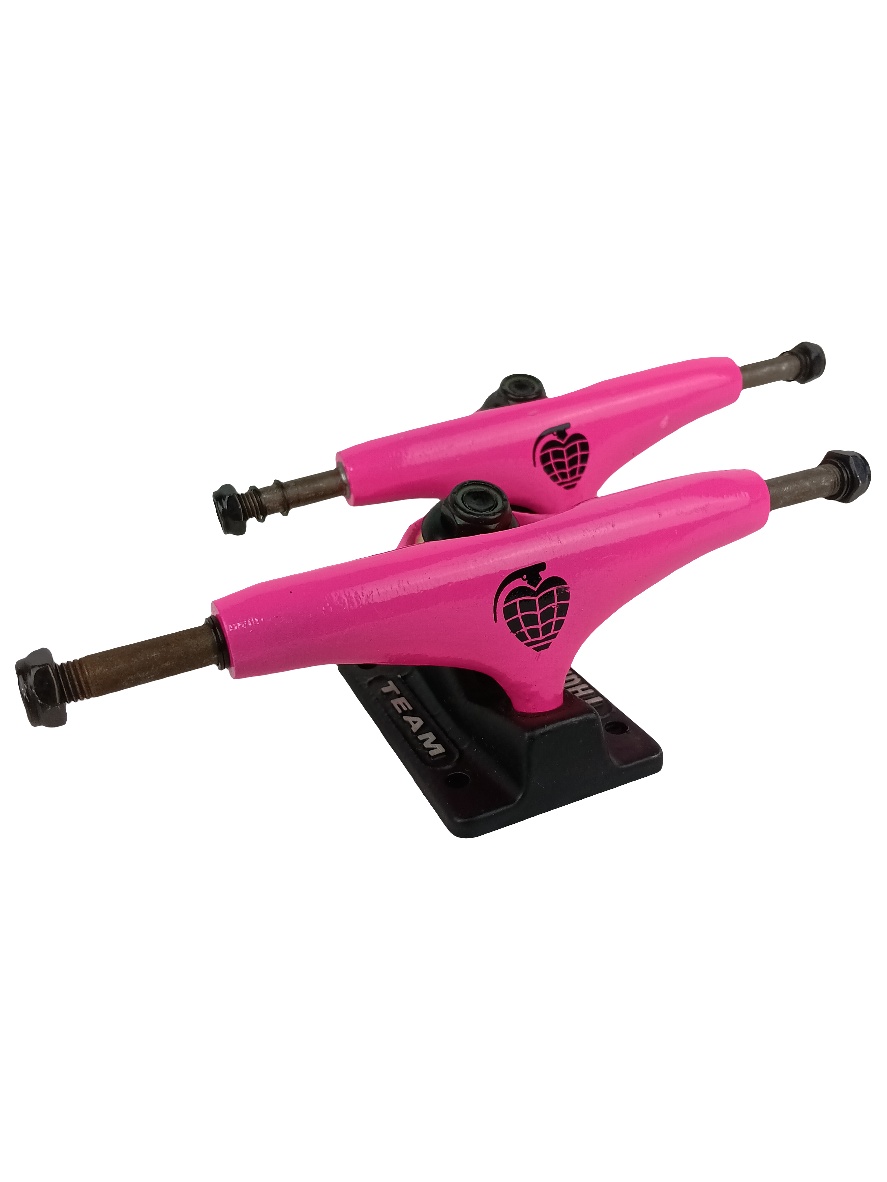 Thunder Pink Black Grenade Logo 145 Trucks Western skate co Thunder pink black grenade logo 145 trucks western skate co