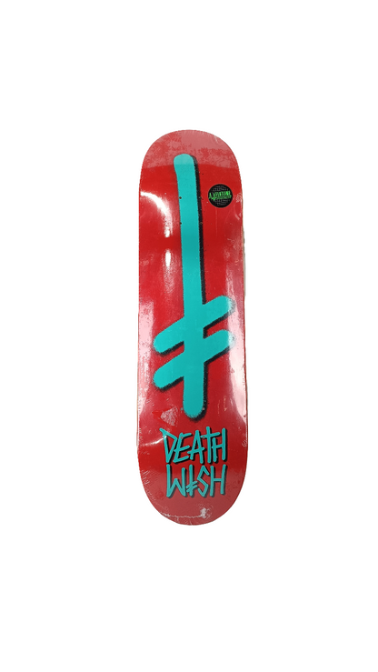 Deathwish Team Spray Cross Red Teal Black Size 8.3875"  Skateboard Deck