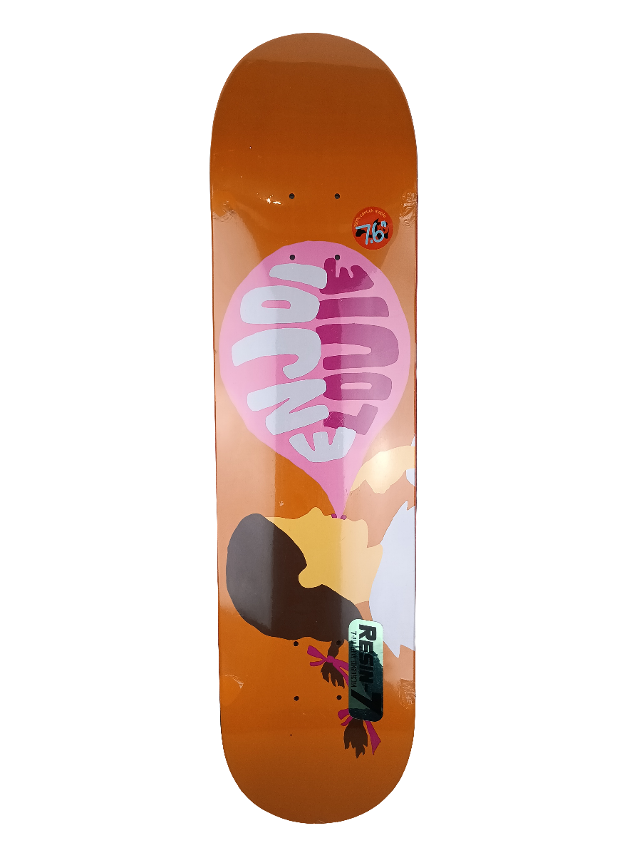 Enjoi Skateboards Louie Barletta Bubblegum Orange Pink Brown 7.6" X 31.6" Vintage NOS Deck