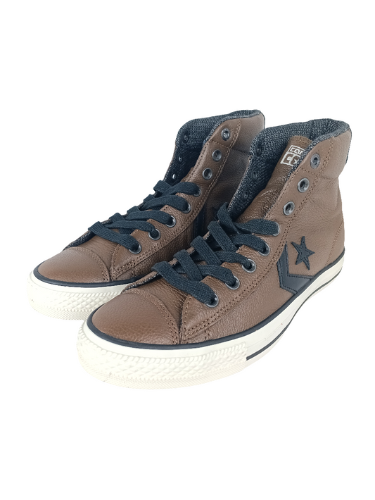 Converse Star Player Mid Dark Earth Leather 136365C US Mens Size 9.0 Shoes
