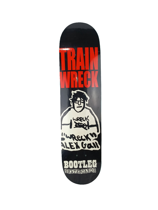 Bootleg Alex Trainwreck Gall Knox Godoy Drawing Black White Red Size 7.6" Vintage NOS Deck