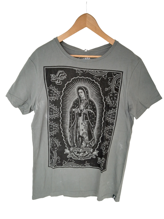 Santa Cruz Jason Jesse Guadalupe Grey Washed Blue Black Mens Size Medium S/s Shirt