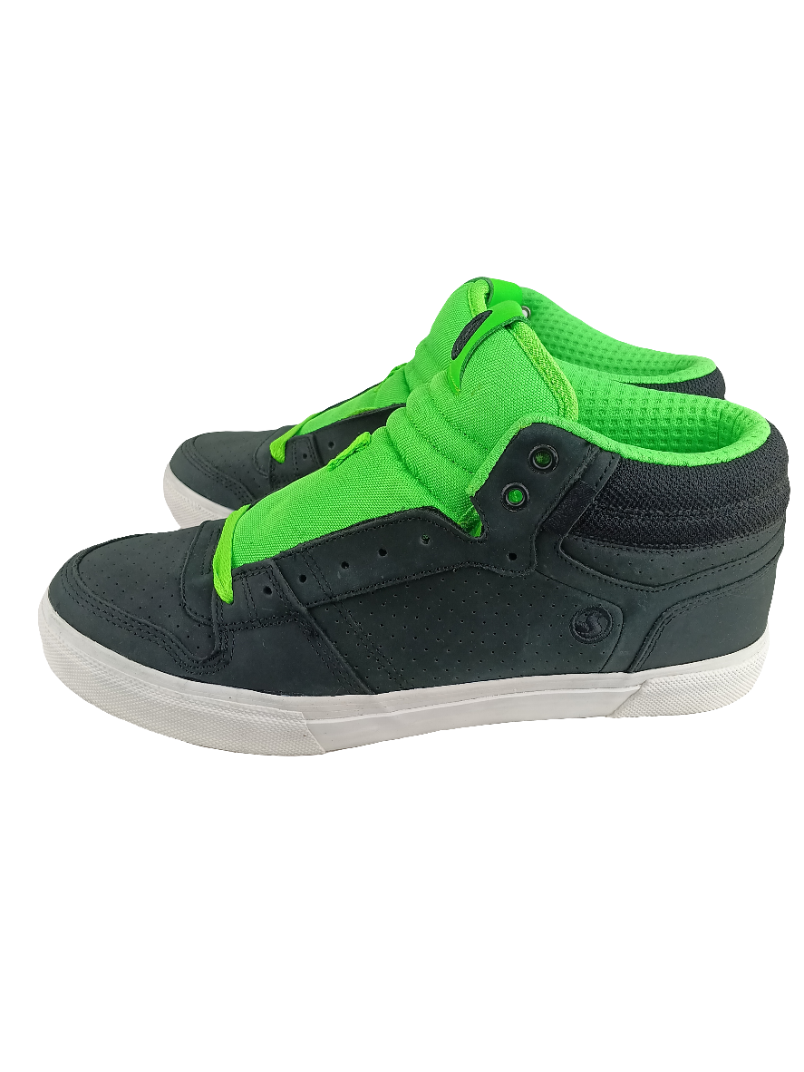 DVS Zered Neon Black Green Oiled Leather Size 10 Shoes