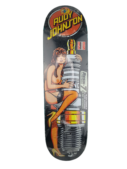 Blind Rudy johnson Nude Spark Plug Graphic Black Multi Color Size 8.6 Skateboard Deck