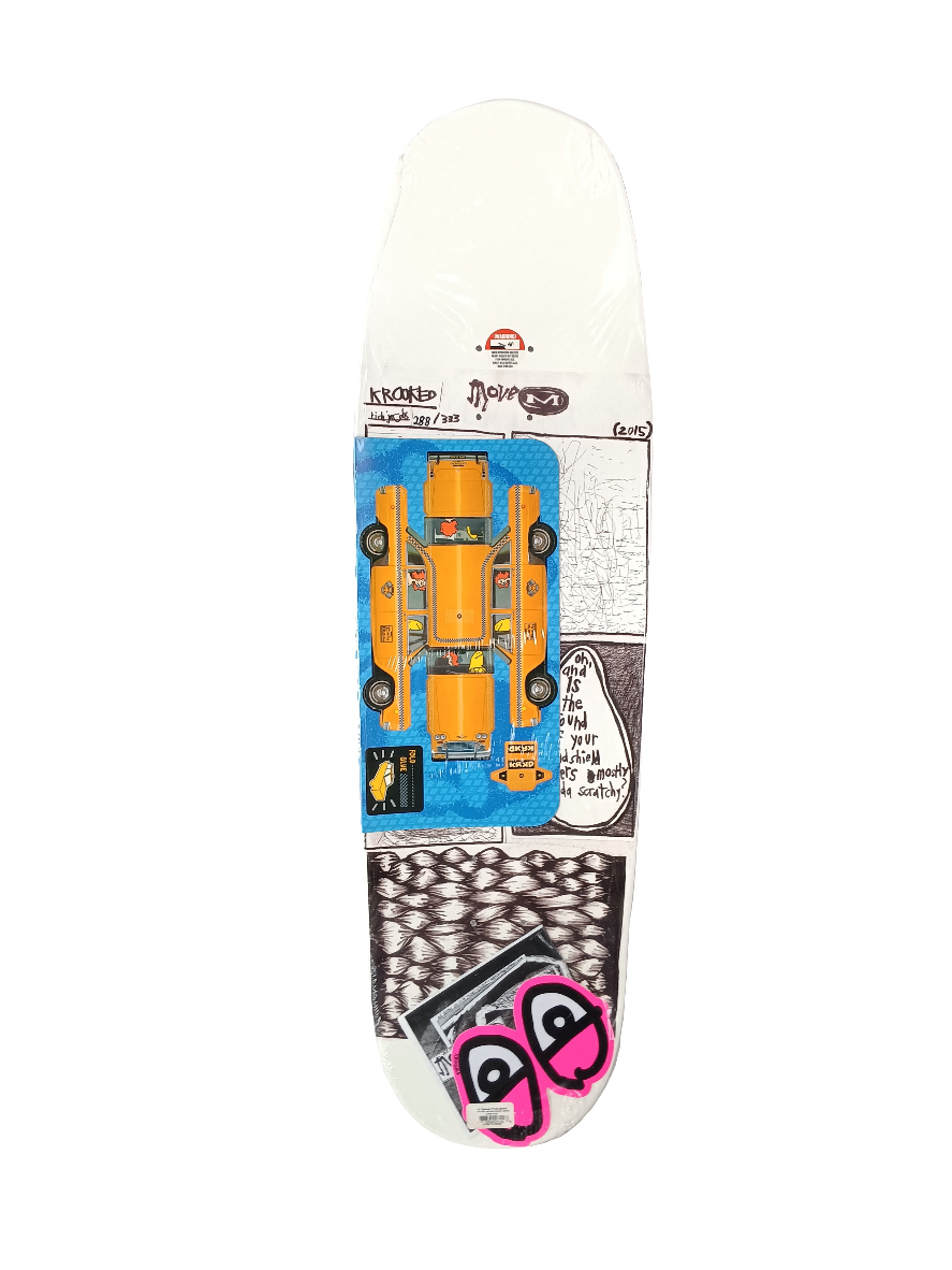 Krooked Rich Jacobs Guest Artist Graphic Black White Size 9.75 Shaped Skateboard Deck