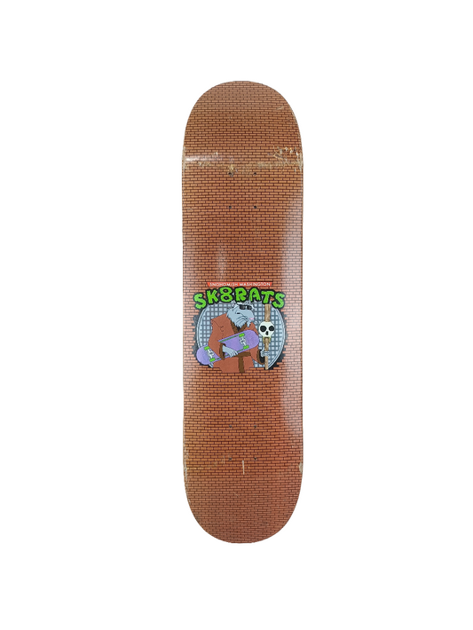 Sk8rats Snohomish Washington Brown Purple Green Rat Bricks Size 8" Vintage NOS Deck