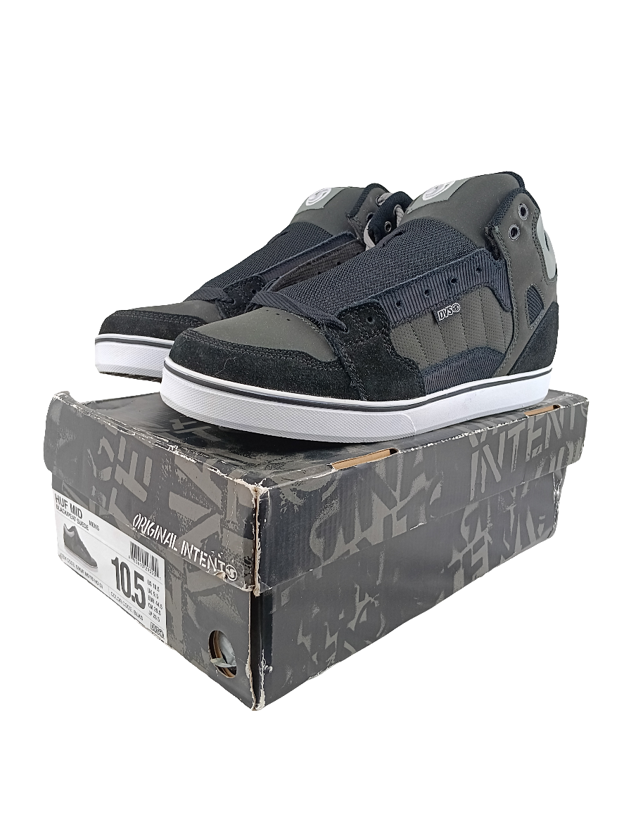 DVS Huf Mid Black/Peat Suede Shoes Size 10.5