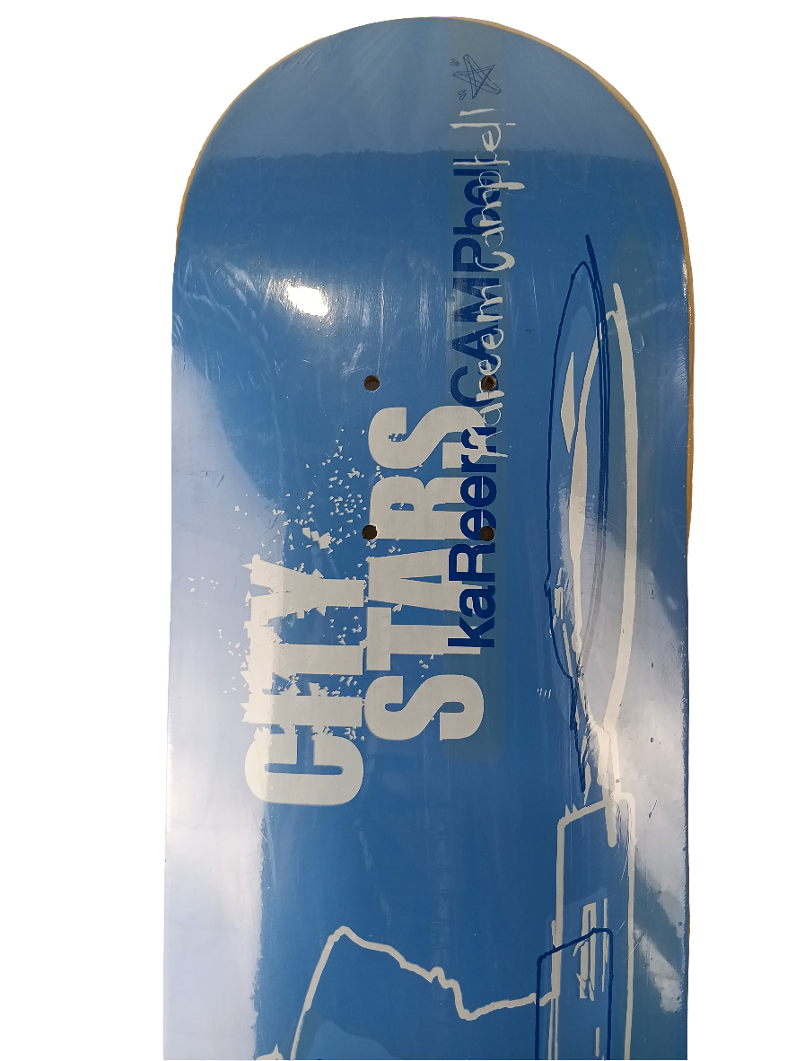 City Stars Kareem Campbell DJ Mixer Blue White Size 7.6" Vintage NOS Deck