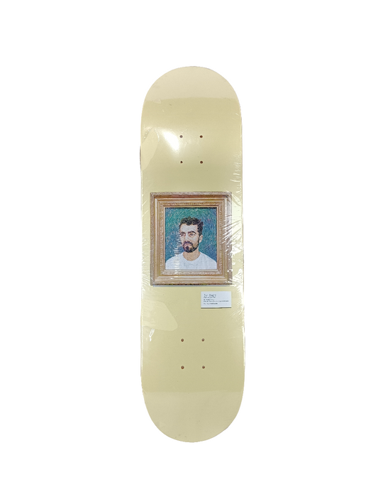 Skate Mental Dan Plunkett Dan Goghs Portrait Tan White Blue Size 8.375" Vintage NOS Deck