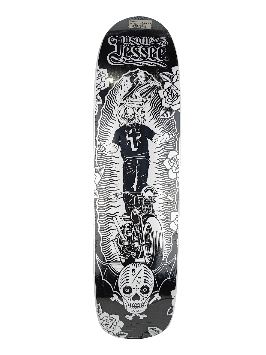 Santa Cruz Jason Jessee Giant Powerply Black White Size 8.38 Shaped Skateboard Deck